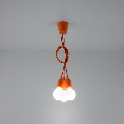 Candelabro suspenso DIEGO 3xE27/60W/230V laranja