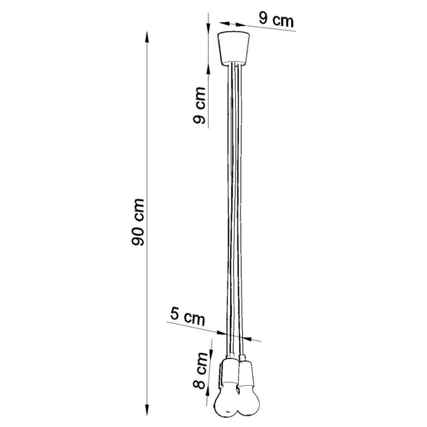Candelabro suspenso DIEGO 3xE27/60W/230V verde