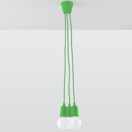 Candelabro suspenso DIEGO 3xE27/60W/230V verde