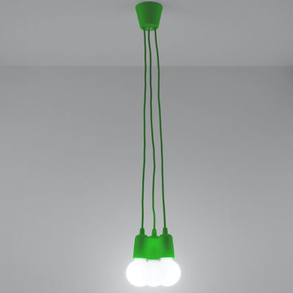 Candelabro suspenso DIEGO 3xE27/60W/230V verde