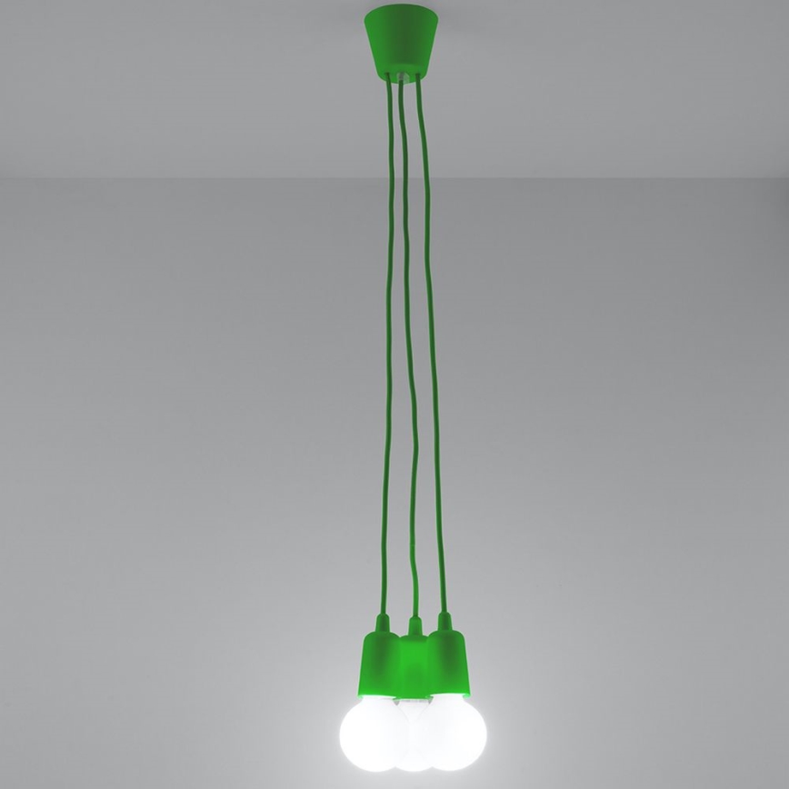 Candelabro suspenso DIEGO 3xE27/60W/230V verde