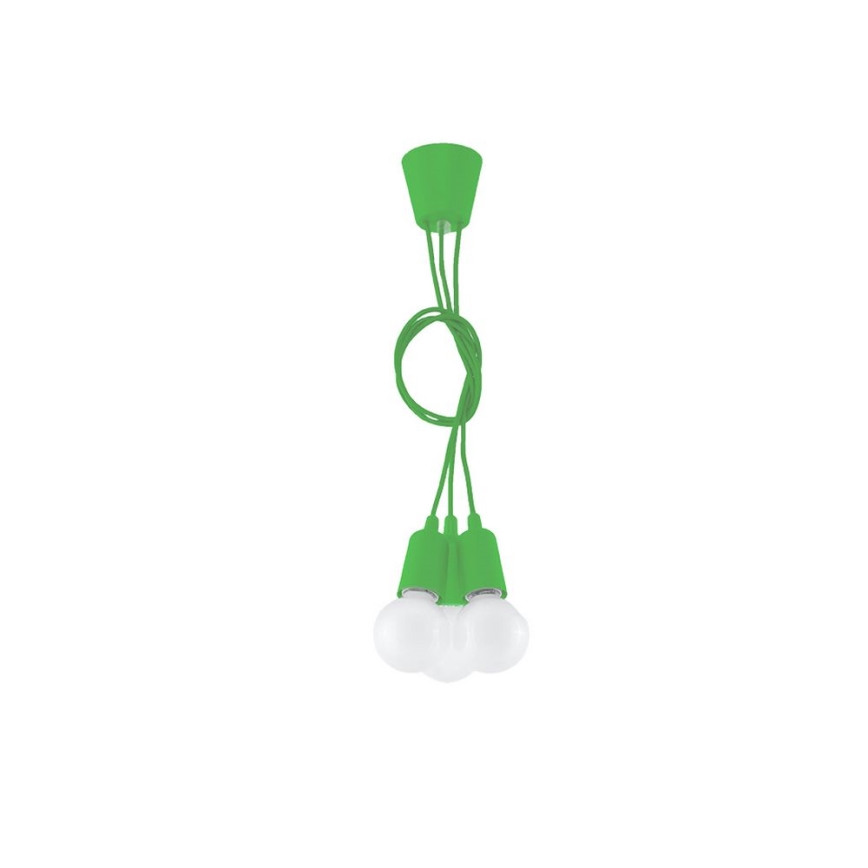 Candelabro suspenso DIEGO 3xE27/60W/230V verde