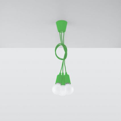 Candelabro suspenso DIEGO 3xE27/60W/230V verde