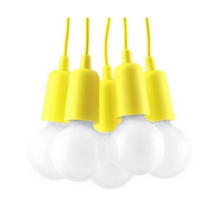 Candelabro suspenso DIEGO 5xE27/60W/230V amarelo