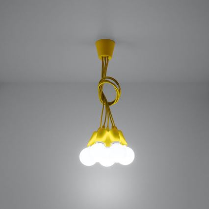 Candelabro suspenso DIEGO 5xE27/60W/230V amarelo