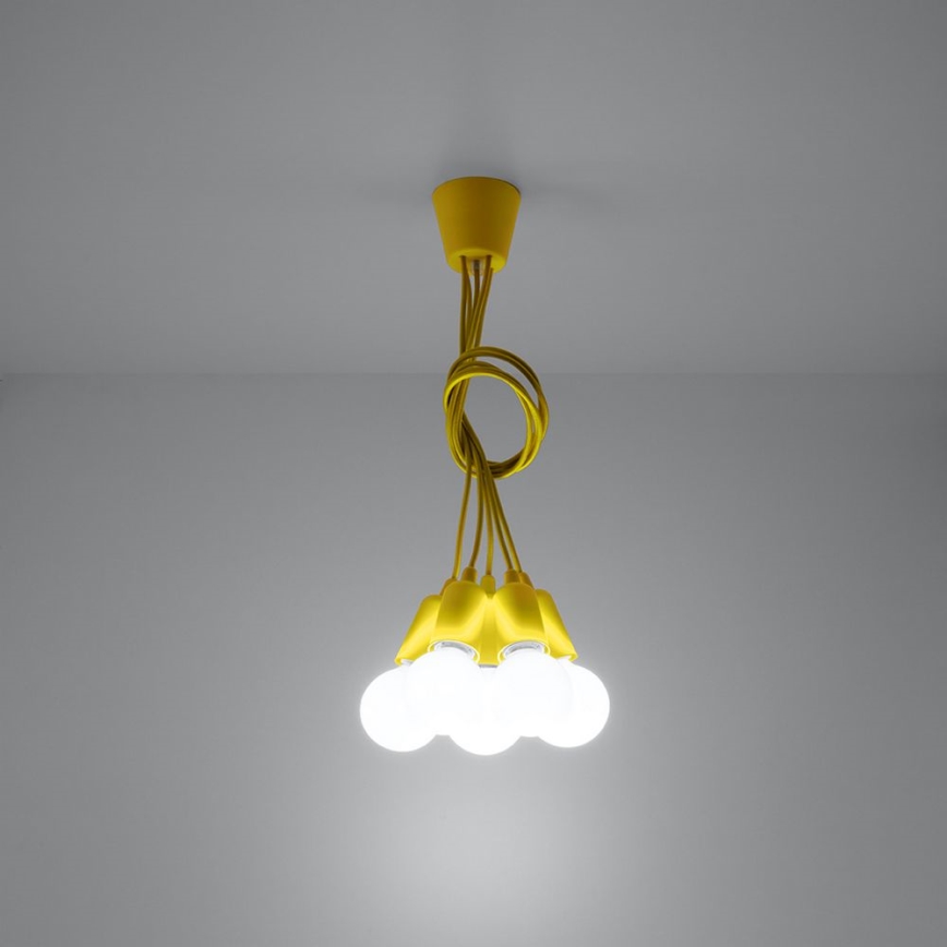 Candelabro suspenso DIEGO 5xE27/60W/230V amarelo