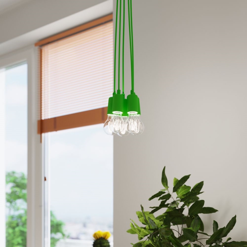 Candelabro suspenso DIEGO 5xE27/60W/230V verde