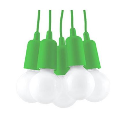 Candelabro suspenso DIEGO 5xE27/60W/230V verde
