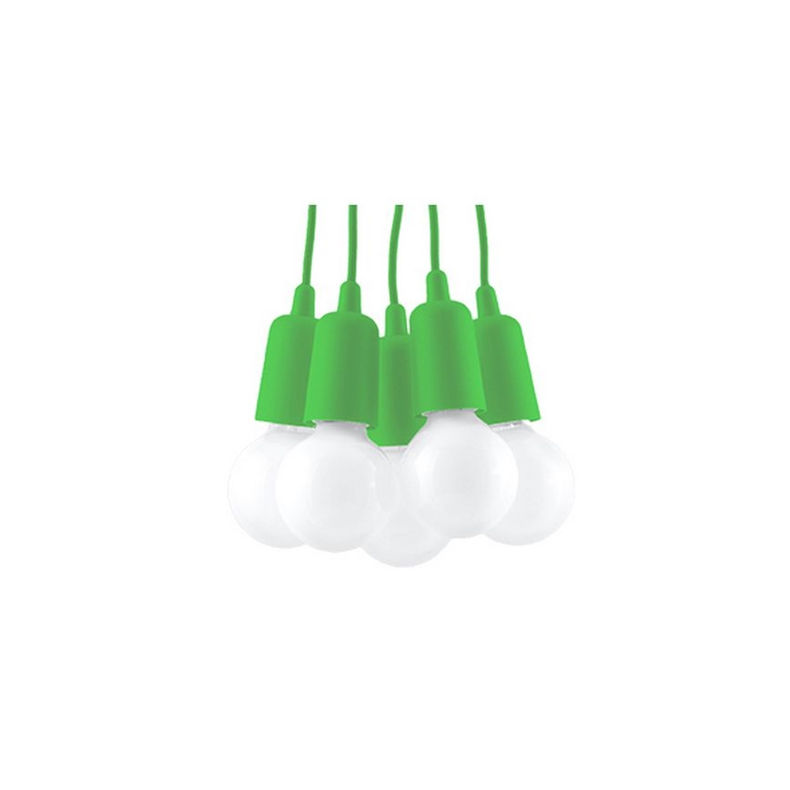 Candelabro suspenso DIEGO 5xE27/60W/230V verde