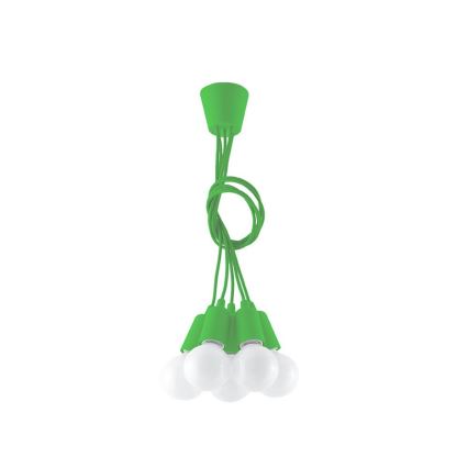 Candelabro suspenso DIEGO 5xE27/60W/230V verde