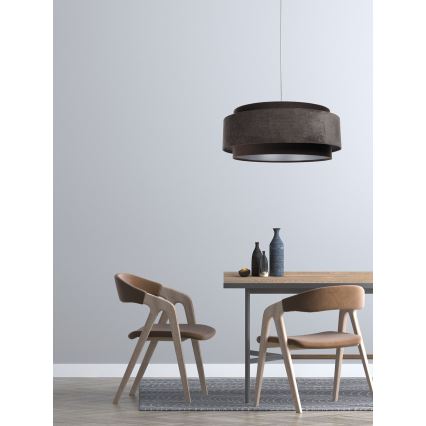 Candelabro suspenso DOBLO 1xE27/60W/230V castanho/prateado