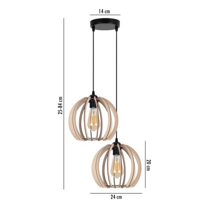 Candelabro suspenso DORO 2xE27/60W/230V
