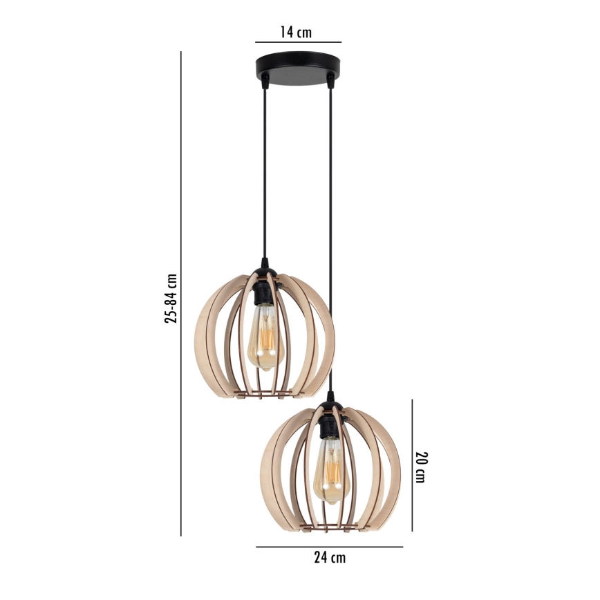 Candelabro suspenso DORO 2xE27/60W/230V