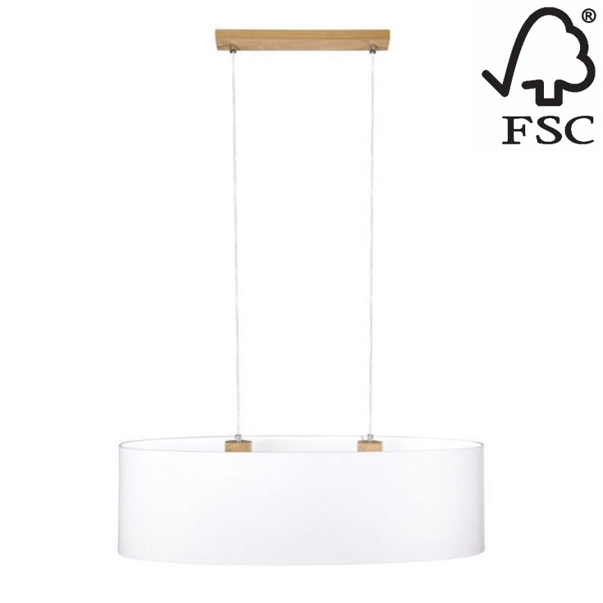 Candelabro suspenso DOVE 2xE27/40W/230V carvalho - certificado por FSC