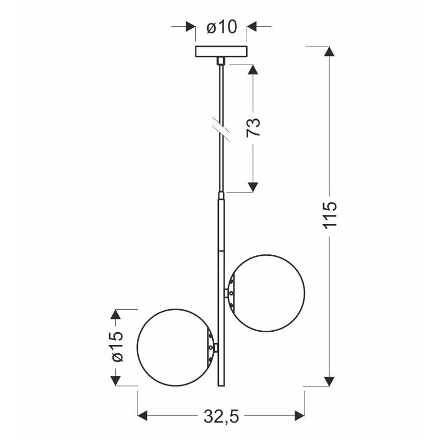 Candelabro suspenso DUO 2xE14/40W/230V dourado/preto
