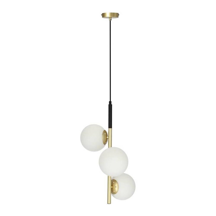 Candelabro suspenso DUO 3xE14/40W/230V dourado/preto