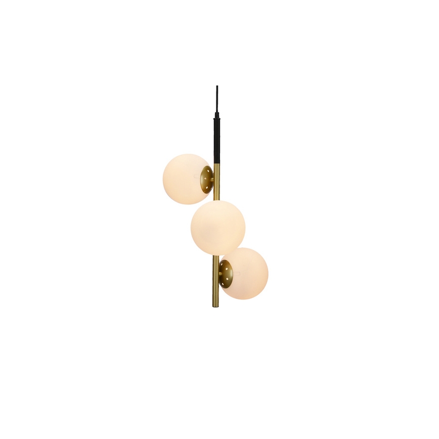 Candelabro suspenso DUO 3xE14/40W/230V dourado/preto