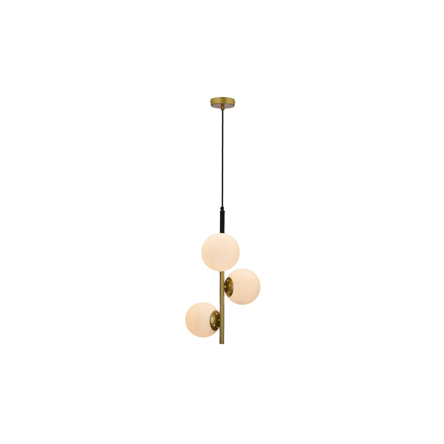 Candelabro suspenso DUO 3xE14/40W/230V dourado/preto