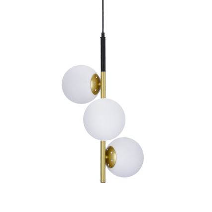 Candelabro suspenso DUO 3xE14/40W/230V dourado/preto