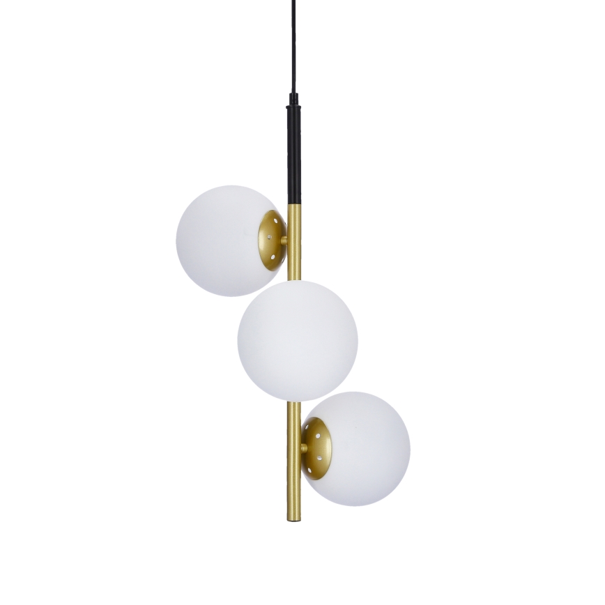 Candelabro suspenso DUO 3xE14/40W/230V dourado/preto
