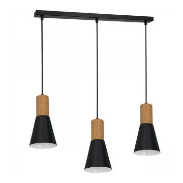 Candelabro suspenso EDMON 3xE27/60W/230V preto