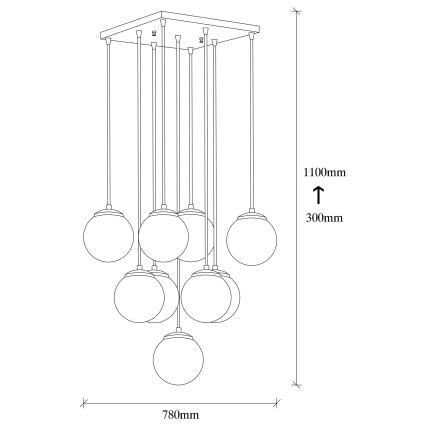Candelabro suspenso EFE 9xE27/40W/230V