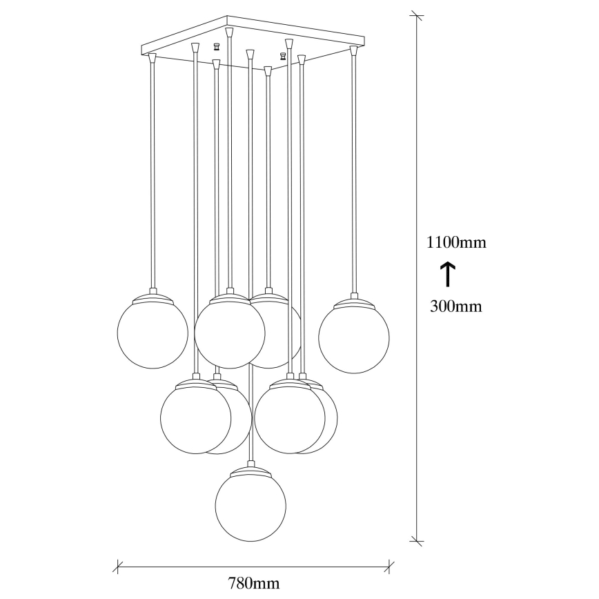 Candelabro suspenso EFE 9xE27/40W/230V