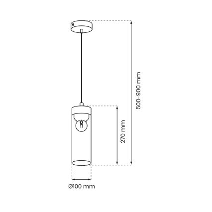 Candelabro suspenso ELICA 1xE27/60W/230V