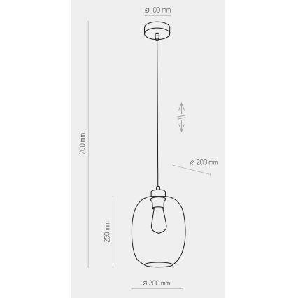 Candelabro suspenso ELIO 1xE27/15W/230V azul
