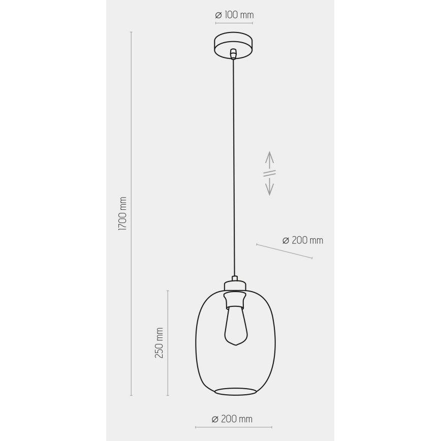 Candelabro suspenso ELIO 1xE27/15W/230V azul