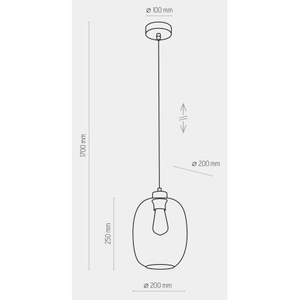 Candelabro suspenso ELIO 1xE27/15W/230V