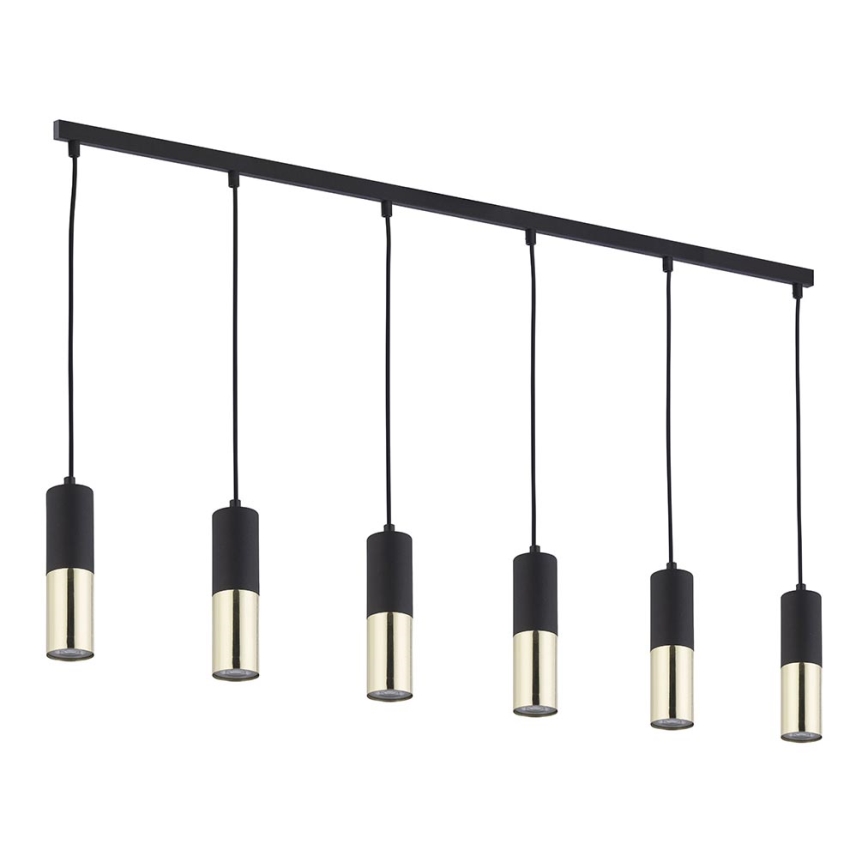 Candelabro suspenso ELIT 6xGU10/10W/230V preto