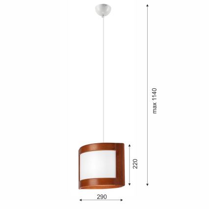 Candelabro suspenso ELODIE 1xE27/60W/230V carvalho