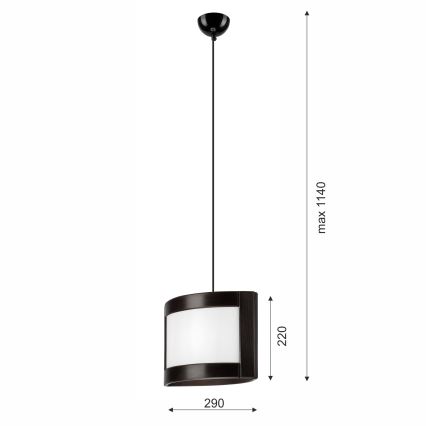 Candelabro suspenso ELODIE 1xE27/60W/230V carvalho
