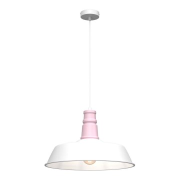 Candelabro suspenso ENZO 1xE27/60W/230V branco/rosa