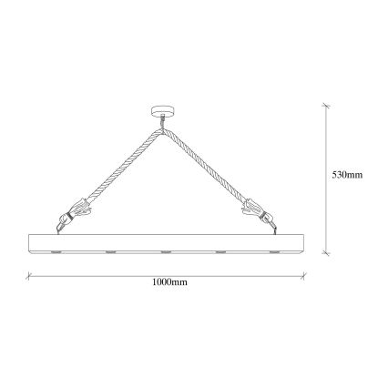 Candelabro suspenso EREBOS 5xE27/100W/230V