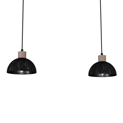 Candelabro suspenso ERIK 2xE27/60W/230V castanho/preto