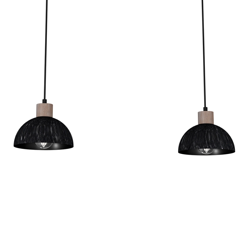 Candelabro suspenso ERIK 2xE27/60W/230V castanho/preto