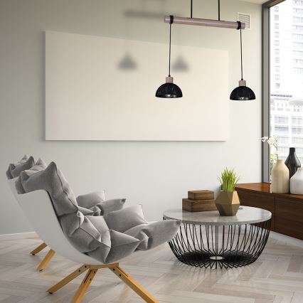 Candelabro suspenso ERIK 2xE27/60W/230V castanho/preto