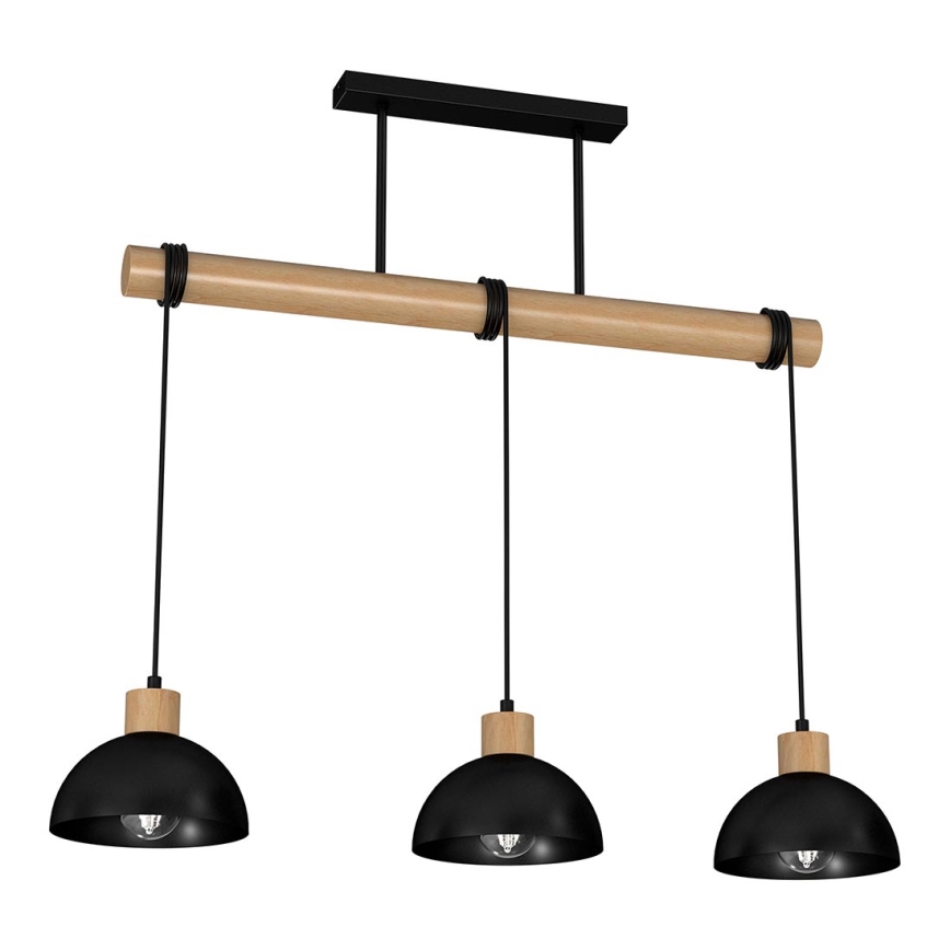 Candelabro suspenso ERIK 3xE27/60W/230V bege/preto