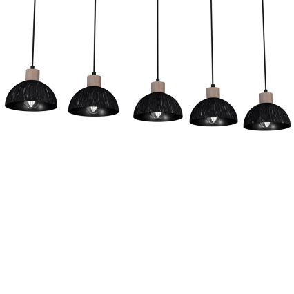 Candelabro suspenso ERIK 5xE27/60W/230V castanho/preto