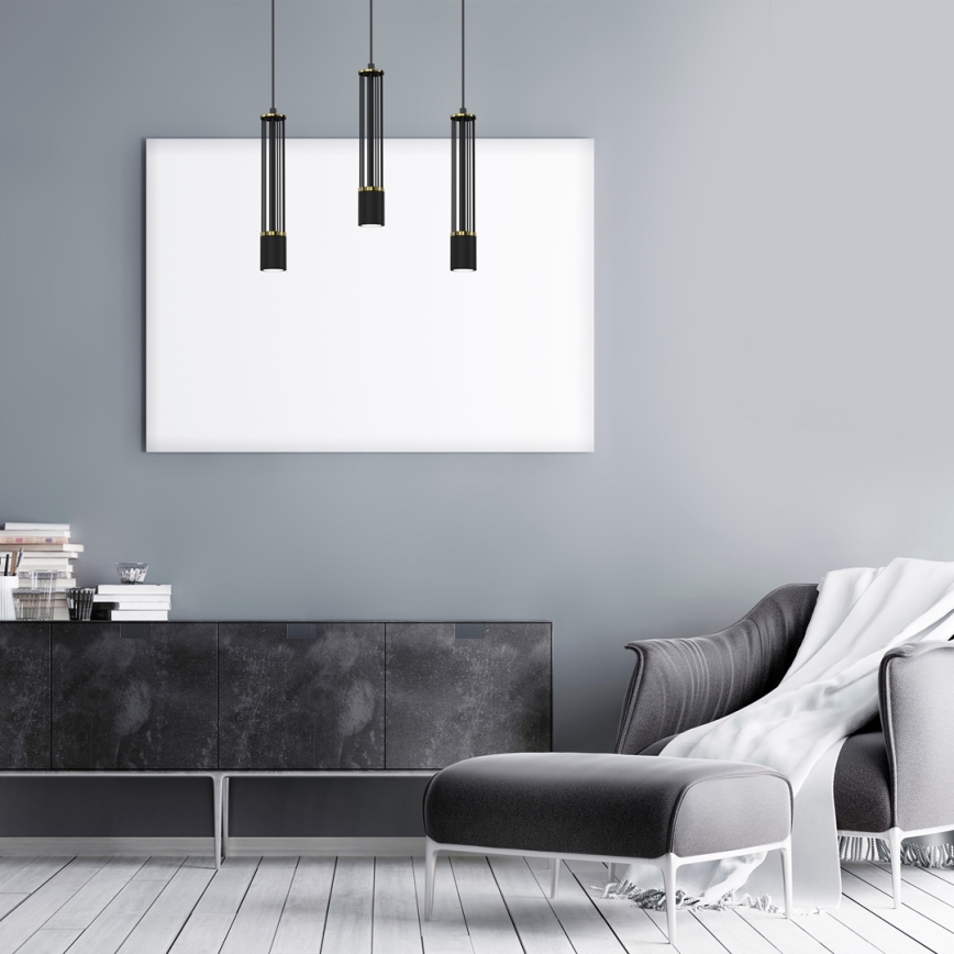 Candelabro suspenso ESTILO 3xGU10/40W/230V preto