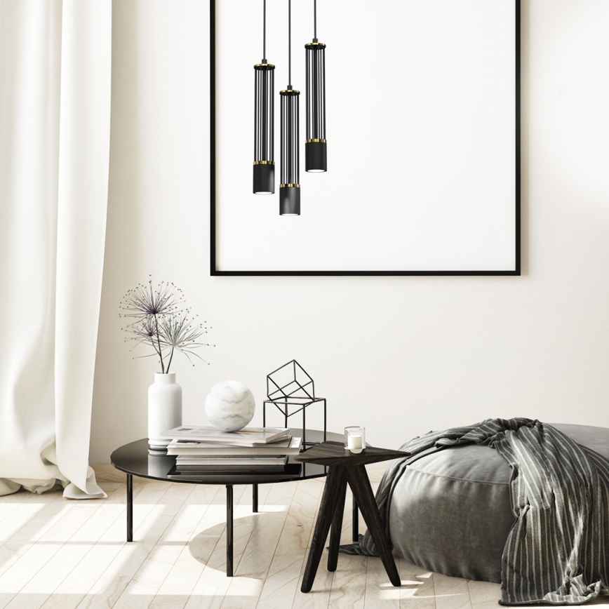 Candelabro suspenso ESTILO 3xGU10/40W/230V preto