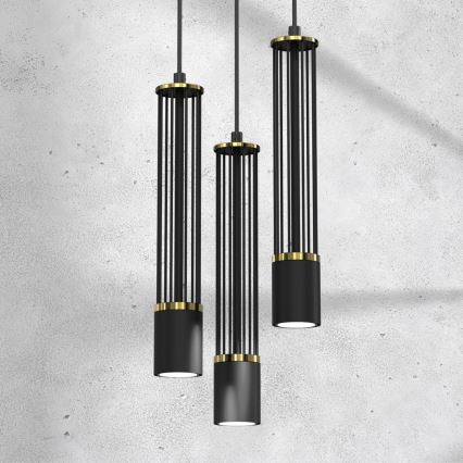 Candelabro suspenso ESTILO 3xGU10/40W/230V preto