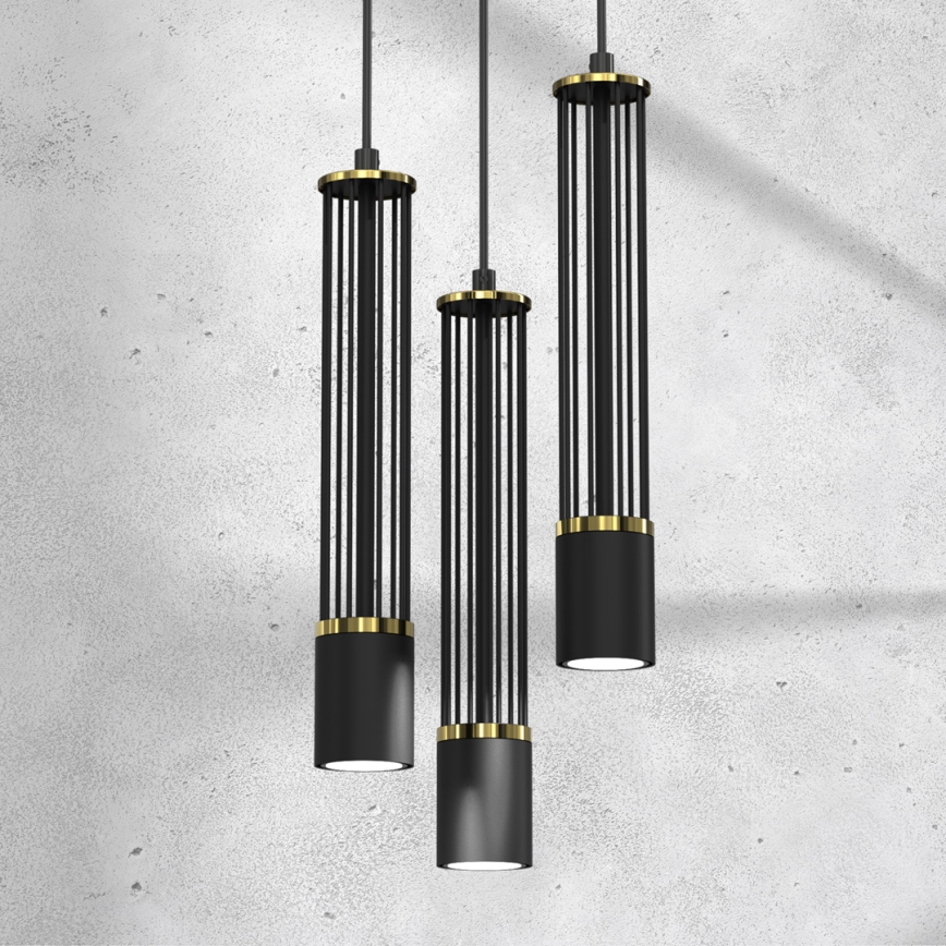 Candelabro suspenso ESTILO 3xGU10/40W/230V preto