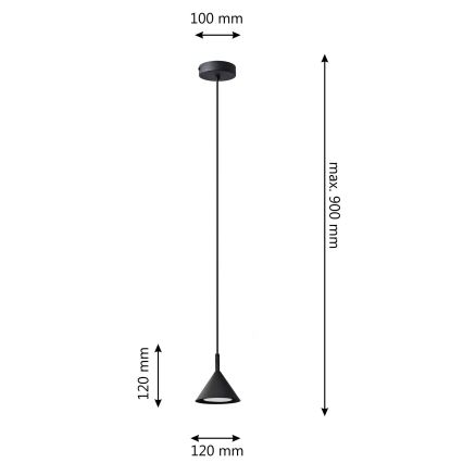Candelabro suspenso ETNA 1xGX53/15W/230V preto