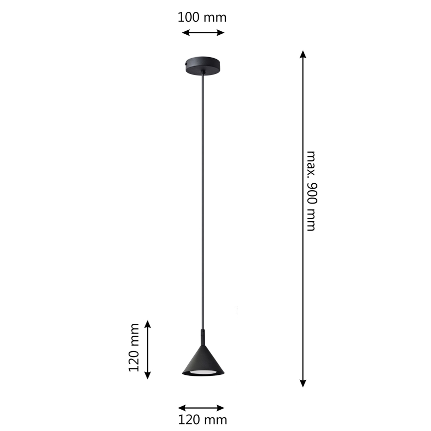 Candelabro suspenso ETNA 1xGX53/15W/230V preto