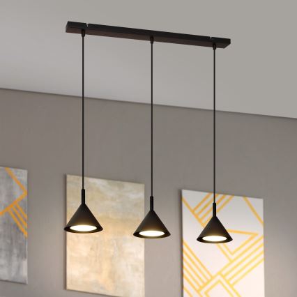 Candelabro suspenso ETNA 3xGX53/10W/230V preto