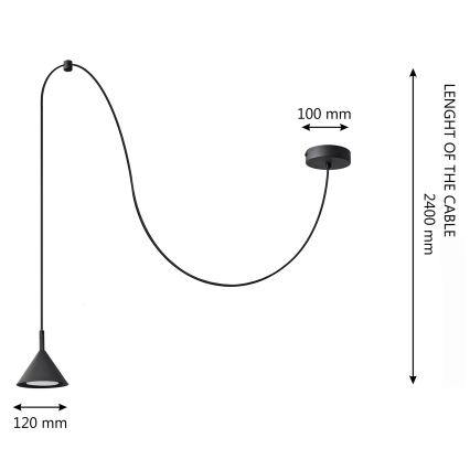 Candelabro suspenso ETNA LONG 1xGX53/15W/230V preto
