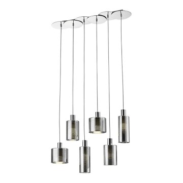 Candelabro suspenso EVOLUTION 6xE27/11W/230V cromado brilhante